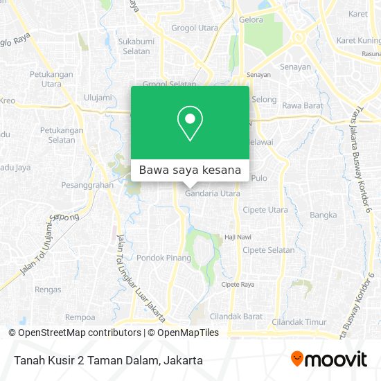 Peta Tanah Kusir 2 Taman Dalam