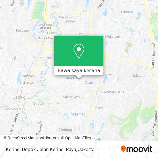 Peta Kerinci Depok Jalan Kerinci Raya