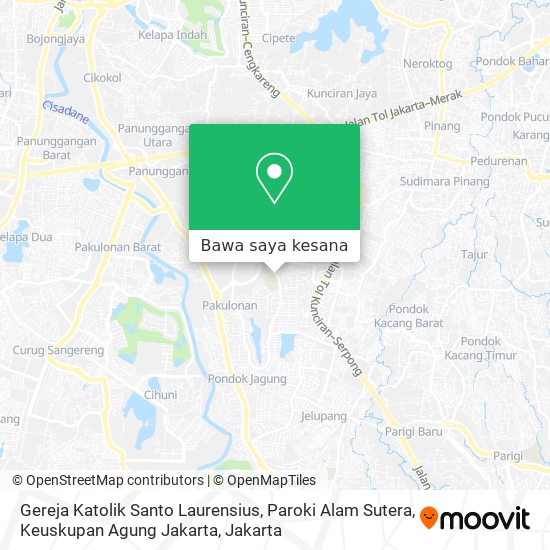 Peta Gereja Katolik Santo Laurensius, Paroki Alam Sutera, Keuskupan Agung Jakarta