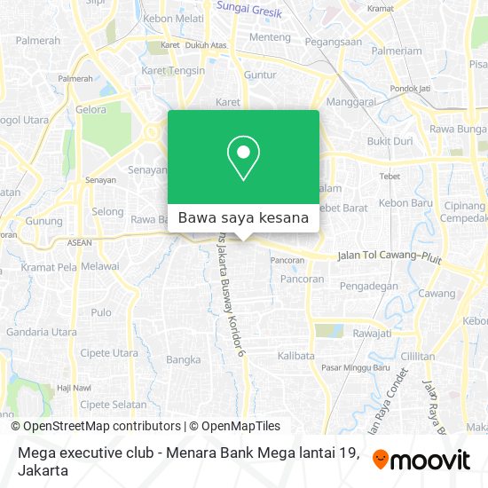 Peta Mega executive club - Menara Bank Mega lantai 19
