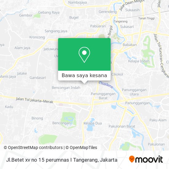 Peta Jl.Betet xv no 15 perumnas I Tangerang