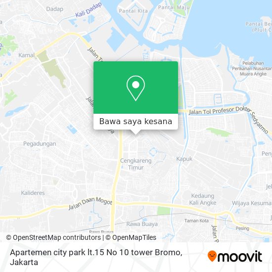 Peta Apartemen city park lt.15 No 10 tower Bromo
