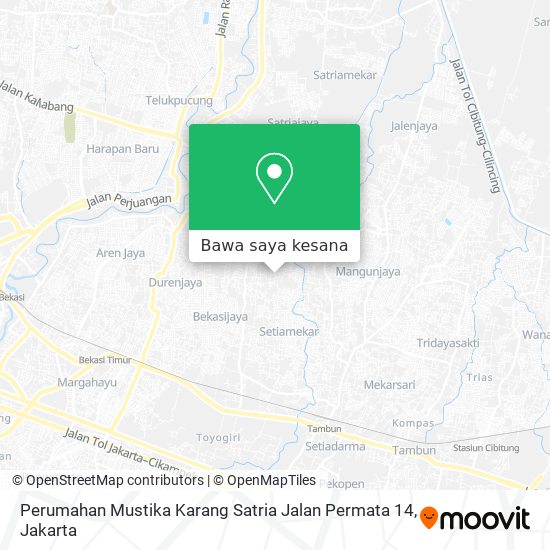 Peta Perumahan Mustika Karang Satria Jalan Permata 14