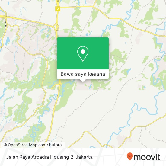 Peta Jalan Raya Arcadia Housing 2, Gunung Putri