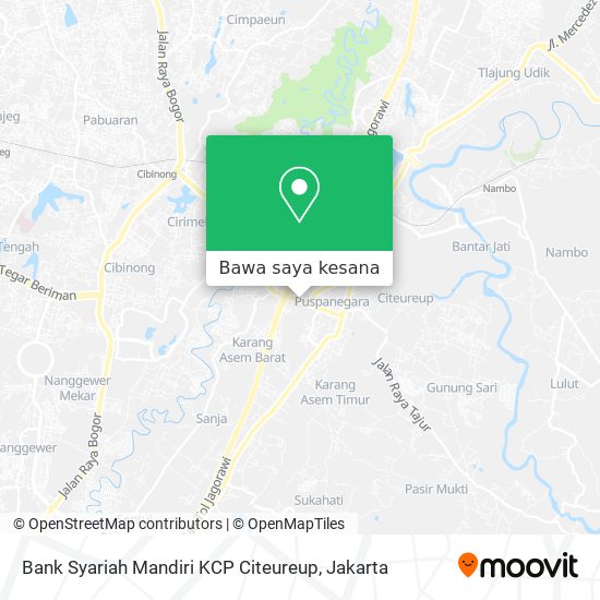 Peta Bank Syariah Mandiri KCP Citeureup