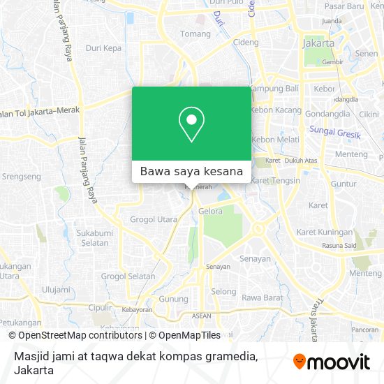 Peta Masjid jami at taqwa dekat kompas gramedia
