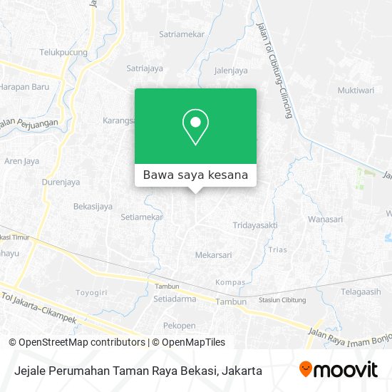 Peta Jejale Perumahan Taman Raya Bekasi