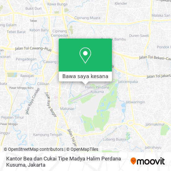 Peta Kantor Bea dan Cukai Tipe Madya Halim Perdana Kusuma