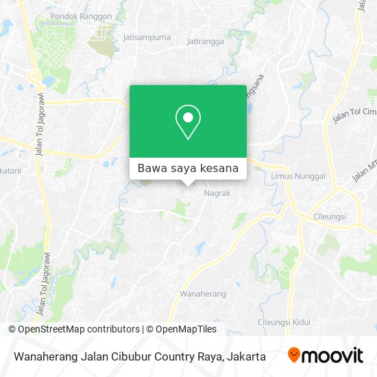 Peta Wanaherang Jalan Cibubur Country Raya