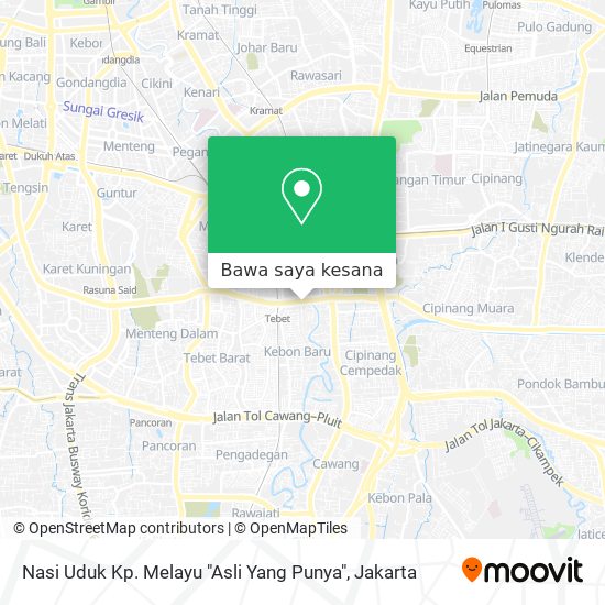 Peta Nasi Uduk Kp. Melayu "Asli Yang Punya"