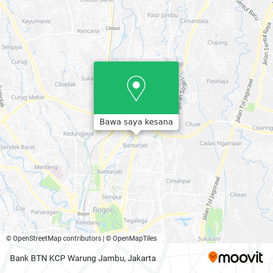 Peta Bank BTN KCP Warung Jambu