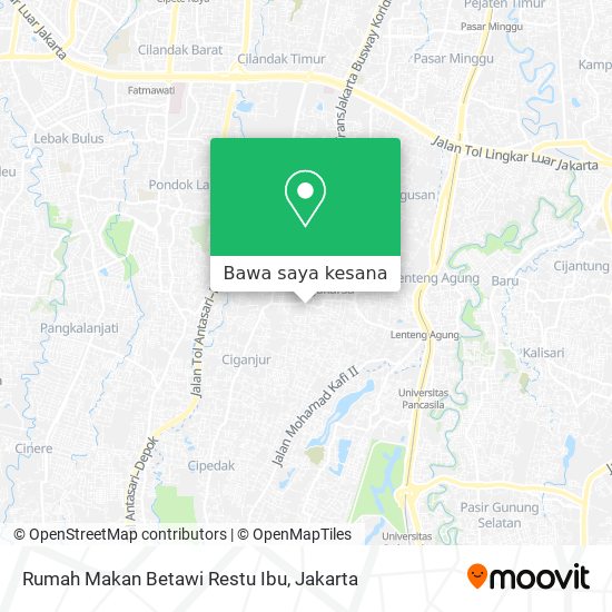 Peta Rumah Makan Betawi Restu Ibu