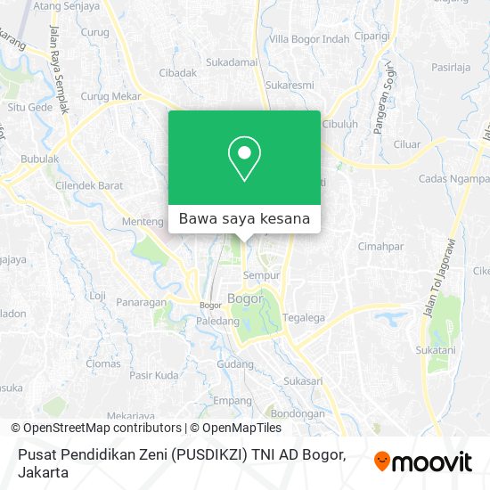 Peta Pusat Pendidikan Zeni (PUSDIKZI) TNI AD Bogor