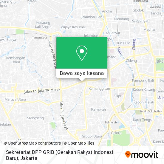 Peta Sekretariat DPP GRIB (Gerakan Rakyat Indonesi Baru)