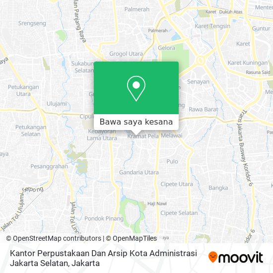 Peta Kantor Perpustakaan Dan Arsip Kota Administrasi Jakarta Selatan