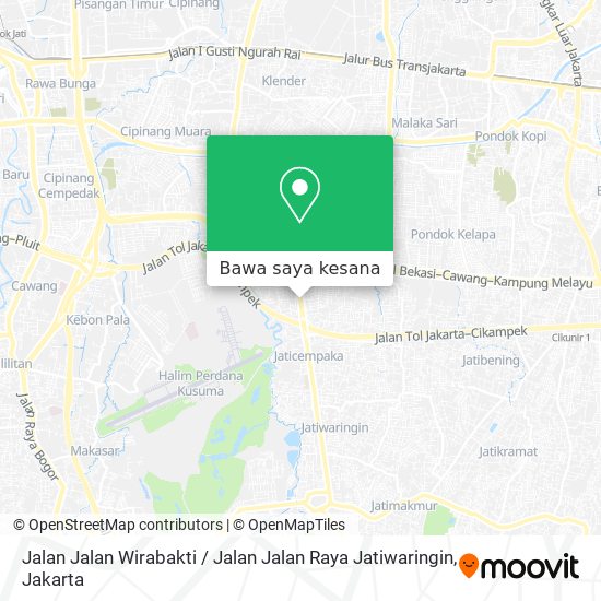 Peta Jalan Jalan Wirabakti / Jalan Jalan Raya Jatiwaringin