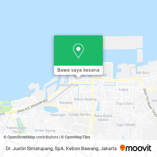 Peta Dr. Justin Simatupang, SpA. Kebon Bawang