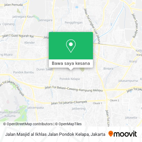 Peta Jalan Masjid al Ikhlas Jalan Pondok Kelapa