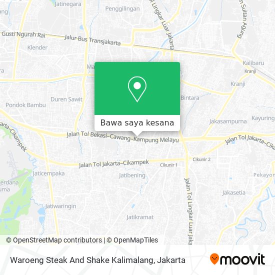 Peta Waroeng Steak And Shake Kalimalang