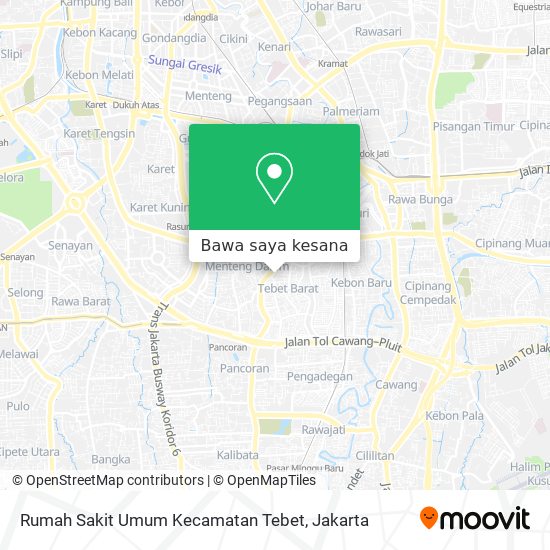 Peta Rumah Sakit Umum Kecamatan Tebet