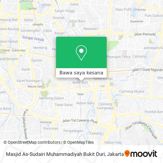 Peta Masjid As-Sudairi Muhammadiyah Bukit Duri