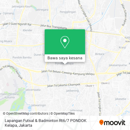 Peta Lapangan Futsal & Badminton Rt6 / 7 PONDOK Kelapa