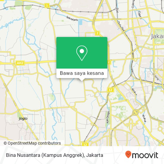 Peta Bina Nusantara (Kampus Anggrek)