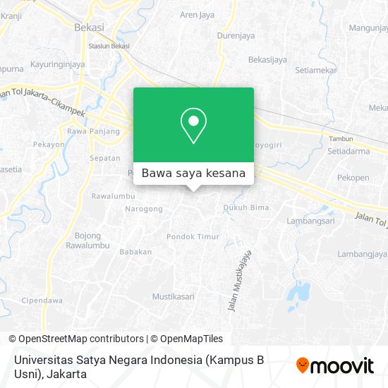 Peta Universitas Satya Negara Indonesia (Kampus B Usni)