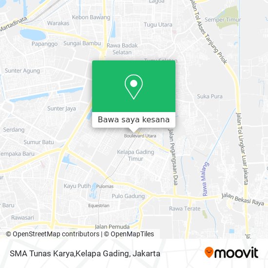 Peta SMA Tunas Karya,Kelapa Gading
