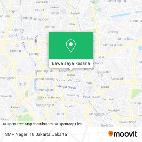 Peta SMP Negeri 18 Jakarta