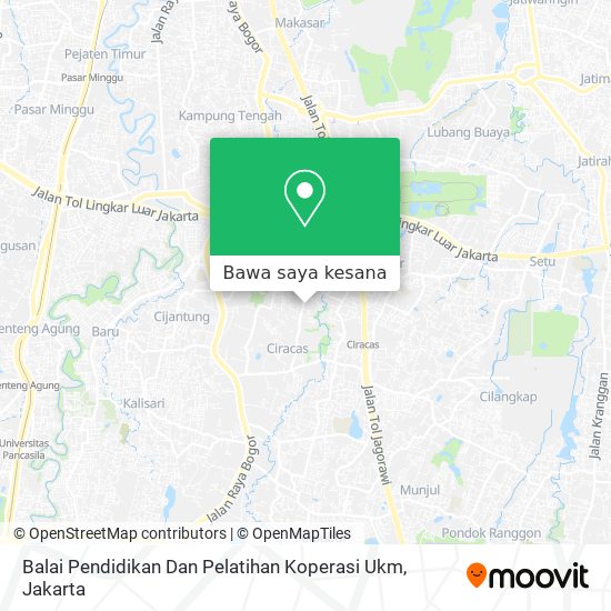 Peta Balai Pendidikan Dan Pelatihan Koperasi Ukm