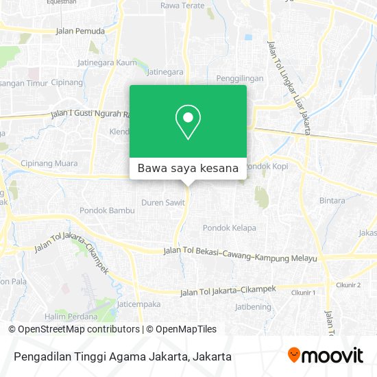 Peta Pengadilan Tinggi Agama Jakarta