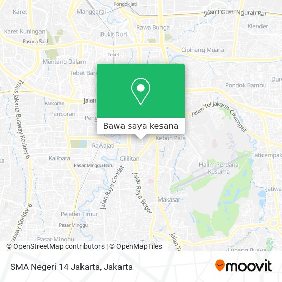 Peta SMA Negeri 14 Jakarta