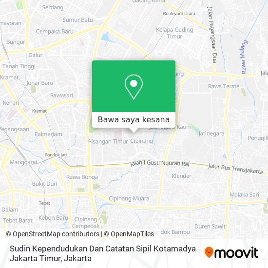 Peta Sudin Kependudukan Dan Catatan Sipil Kotamadya Jakarta Timur