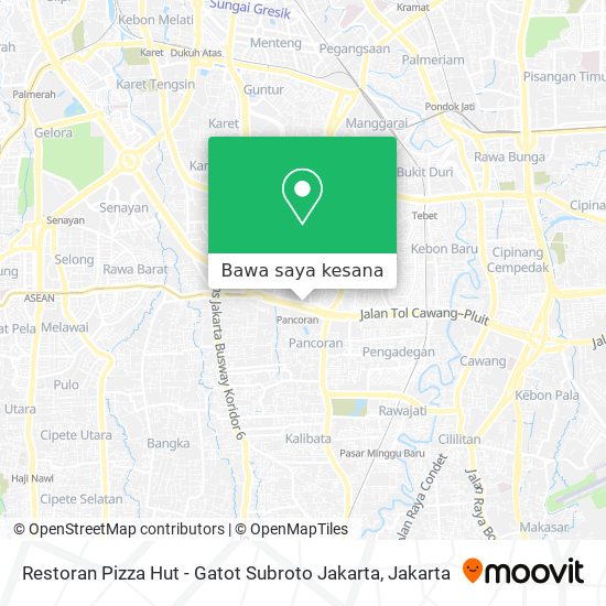 Peta Restoran Pizza Hut - Gatot Subroto Jakarta