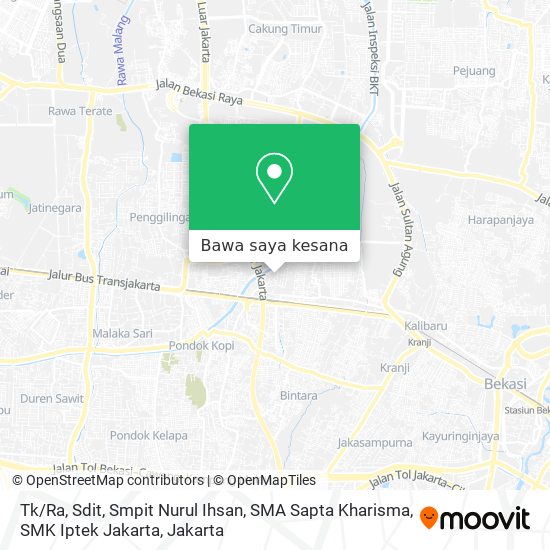 Peta Tk / Ra, Sdit, Smpit Nurul Ihsan, SMA Sapta Kharisma, SMK Iptek Jakarta