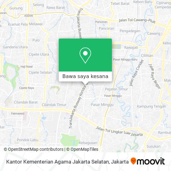 Peta Kantor Kementerian Agama Jakarta Selatan