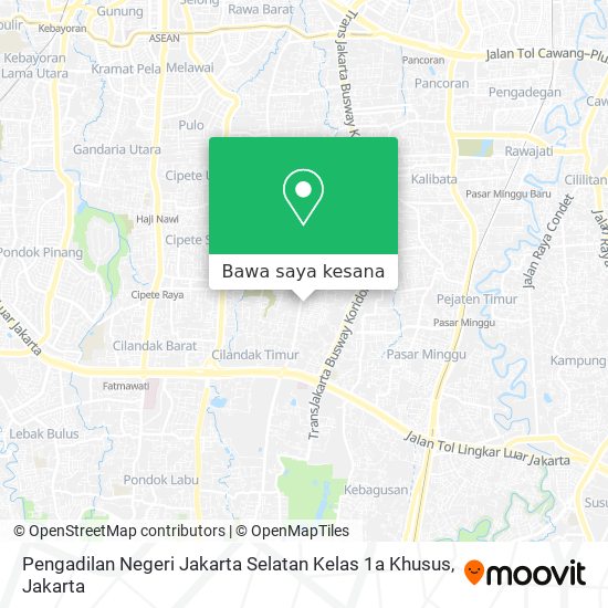 Peta Pengadilan Negeri Jakarta Selatan Kelas 1a Khusus