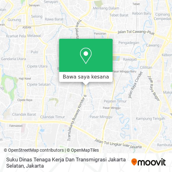 Peta Suku Dinas Tenaga Kerja Dan Transmigrasi Jakarta Selatan