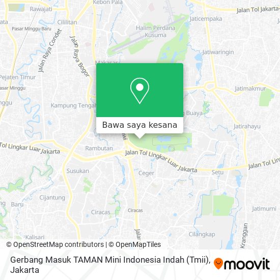 Peta Gerbang Masuk TAMAN Mini Indonesia Indah (Tmii)