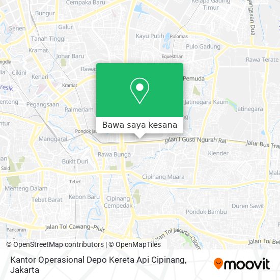 Peta Kantor Operasional Depo Kereta Api Cipinang