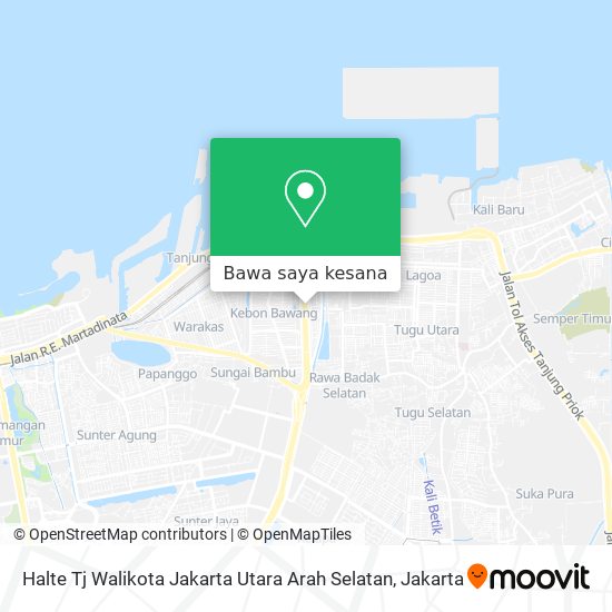 Peta Halte Tj Walikota Jakarta Utara Arah Selatan