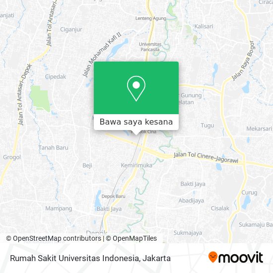 Peta Rumah Sakit Universitas Indonesia