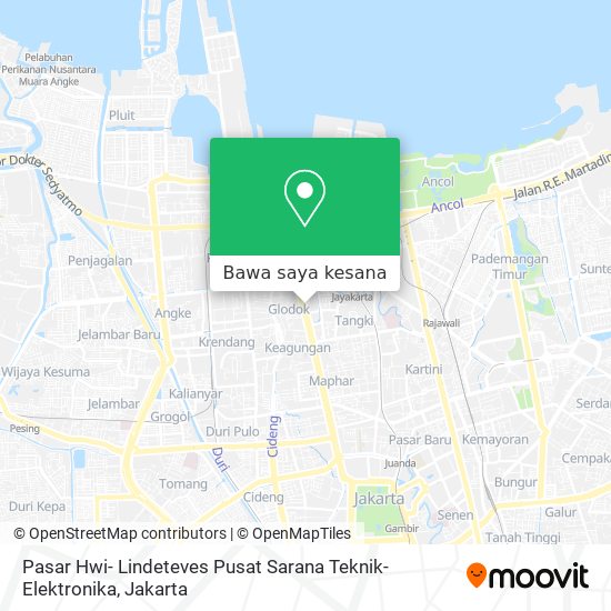 Peta Pasar Hwi- Lindeteves Pusat Sarana Teknik- Elektronika