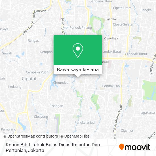 Peta Kebun Bibit Lebak Bulus Dinas Kelautan Dan Pertanian