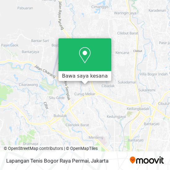 Peta Lapangan Tenis Bogor Raya Permai