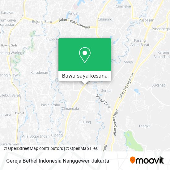 Peta Gereja Bethel Indonesia Nanggewer