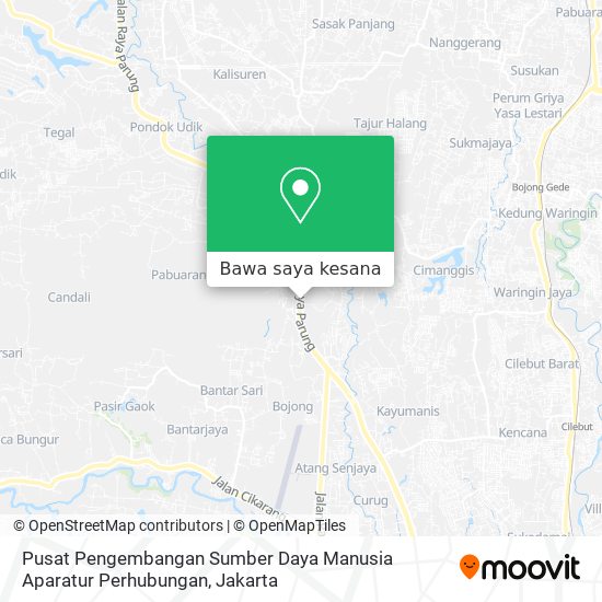 Peta Pusat Pengembangan Sumber Daya Manusia Aparatur Perhubungan