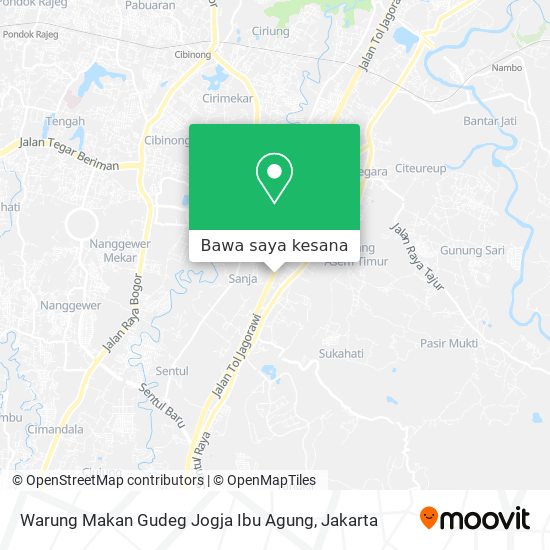 Peta Warung Makan Gudeg Jogja Ibu Agung