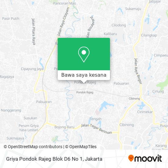 Peta Griya Pondok Rajeg Blok D6 No 1